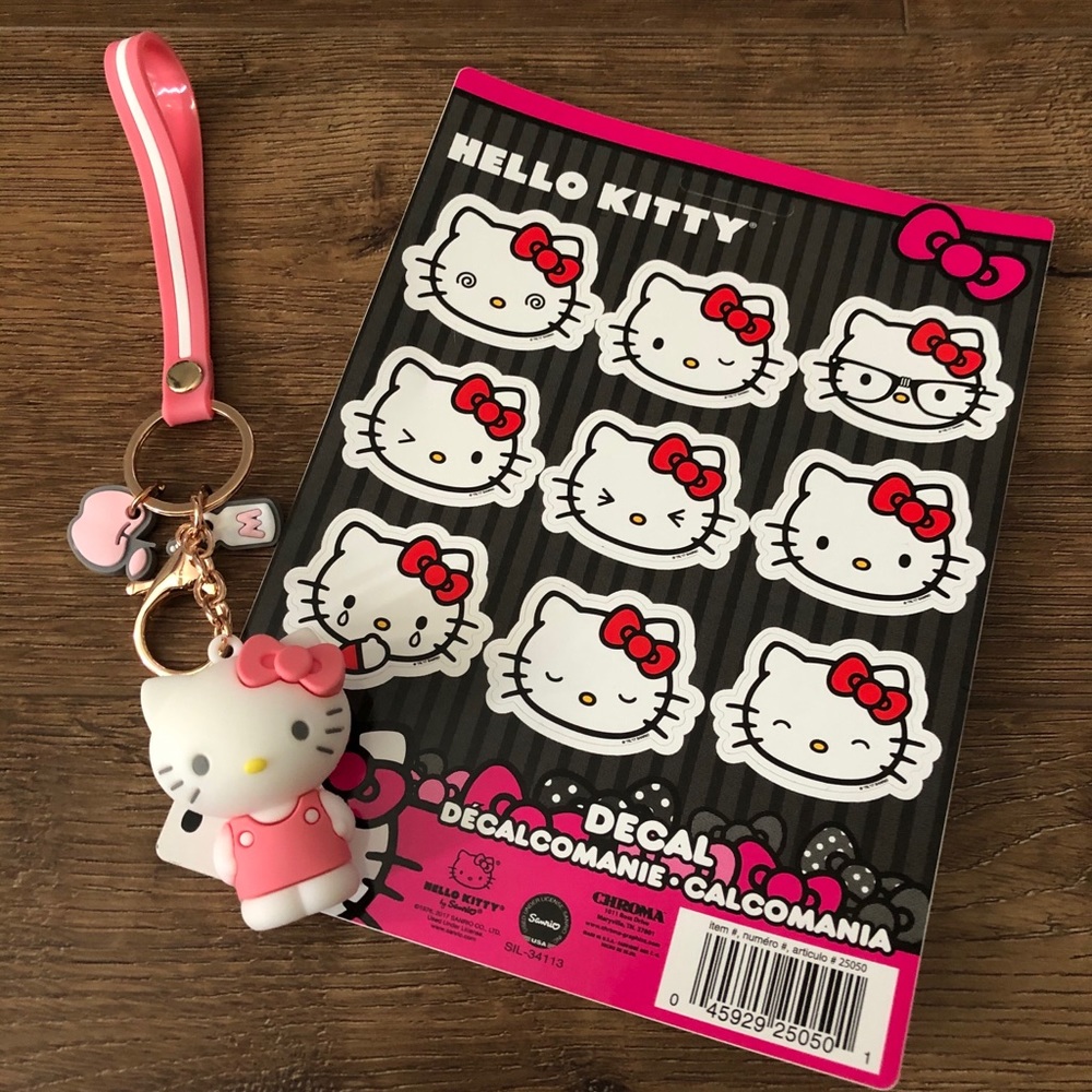 HELLO KITTY-NWT Key Chain & Stickers Combo